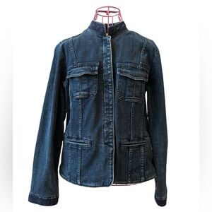Charter Club Lace Trim Denim Jean Jacket Women’s Small Blue